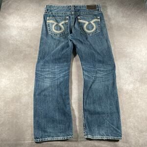 Big Star Embroidered Bootcut Washed Denim Jeans 36x29.5